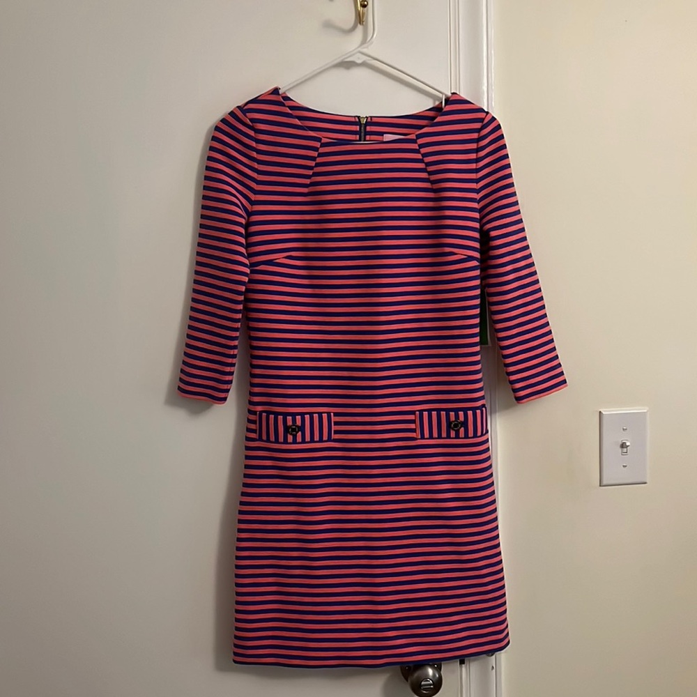 NWT Lilly Pulitzer Ottoman Stripe Charlene Dress in Size XS